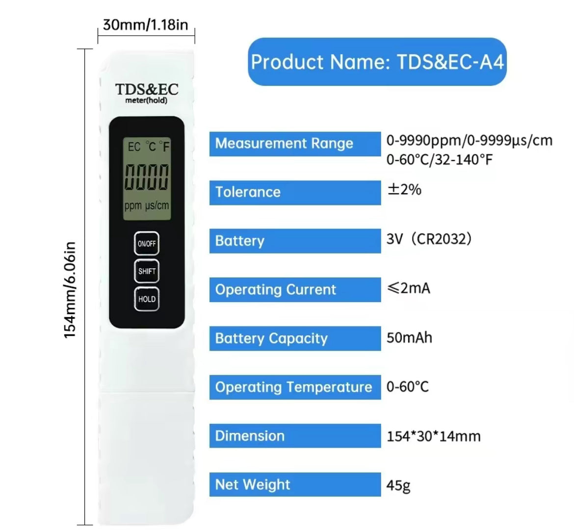 TDS & EC water testing meter