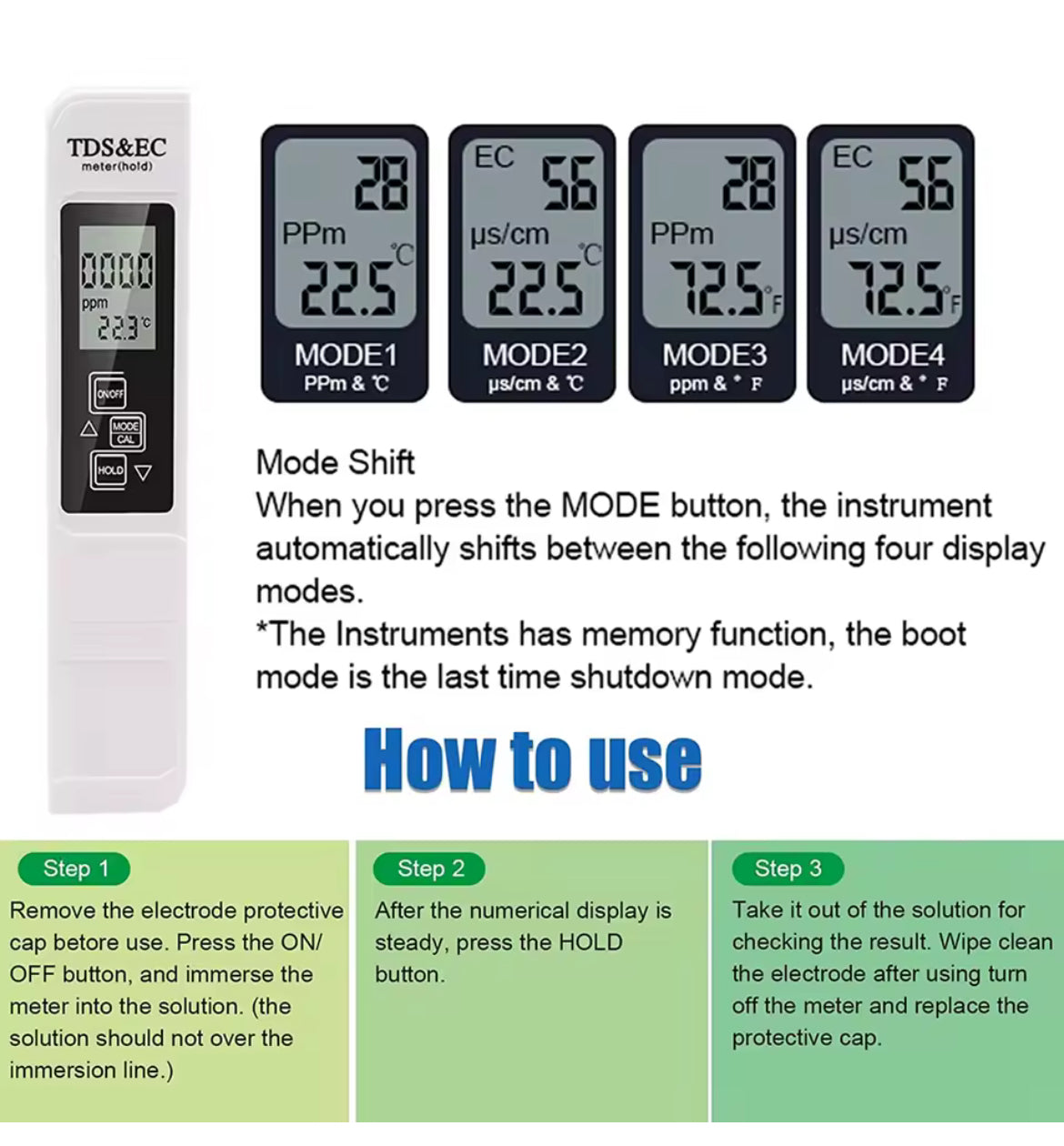 TDS & EC water testing meter